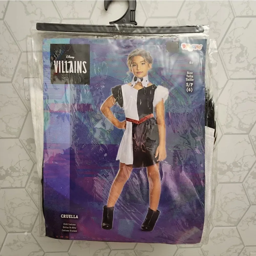 New Disney Villians Cruella Devin Classic Halloween Costume